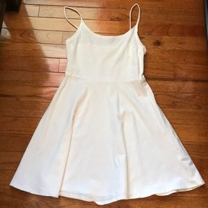 White cotton skater dress